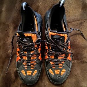 McQ by Alexander McQueen black and orange runners. Great condition